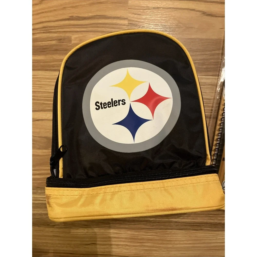 Pittsburgh Steelers Insulated  Lunch Box & Folder, Pencil‎ Set School Supply